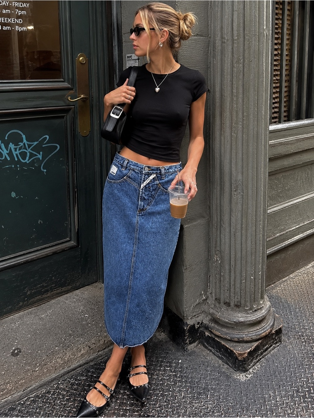 Vintage Jordache Denim Jean Midi Skirt